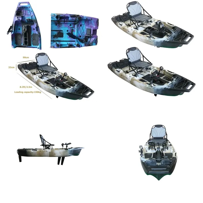 Fishing Kayak Pedal Drive - 8ft Modular Single Seat Fin Pedal