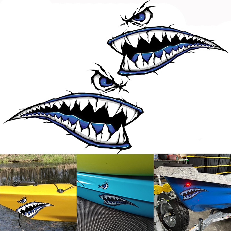 2PCS Shark Teeth Mouth Boat St - đánh giá và giá Fishing Kayak Sit On Top