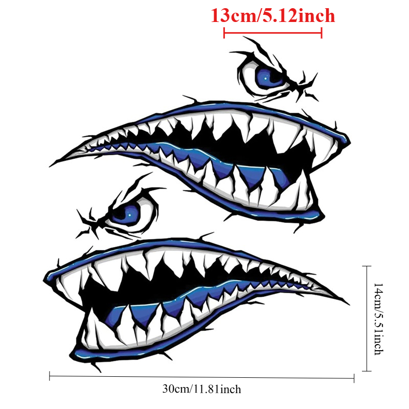 2PCS Shark Teeth Mouth Boat St - đánh giá và giá Fishing Kayak Sit On Top